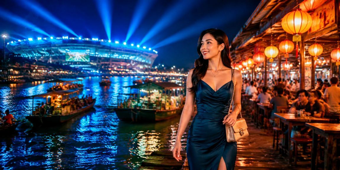 Người dùng tại Cần Thơ thực hiện giao dịch tài chính trực tuyến tại chợ đêm