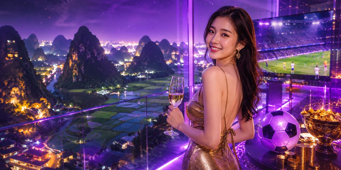 Bảng kèo bóng đá với đèn neon rực rỡ tại quán cà phê thể thao ở Ninh Bình ban đêm